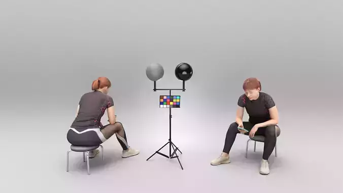 Athletic young woman using smartphone 389