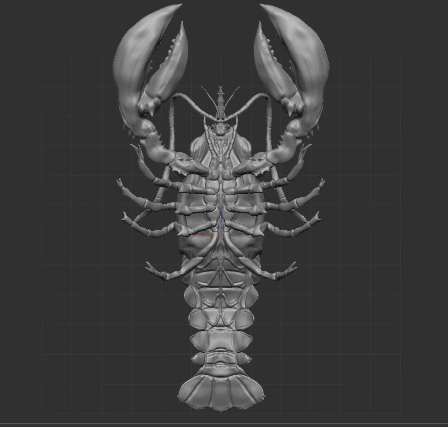 Lobster Highpoly 3D print model_3