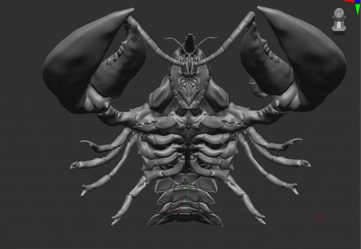 Lobster Highpoly 3D print model_4