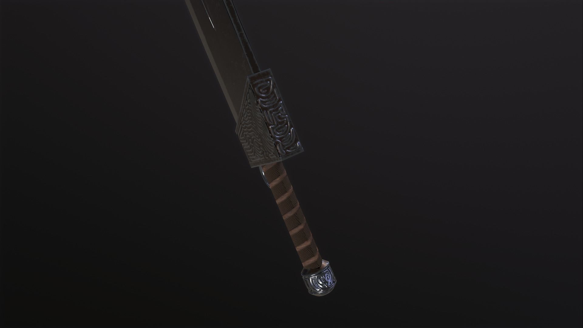 Fantasy Broadsword PBR Low-poly 3D model_13