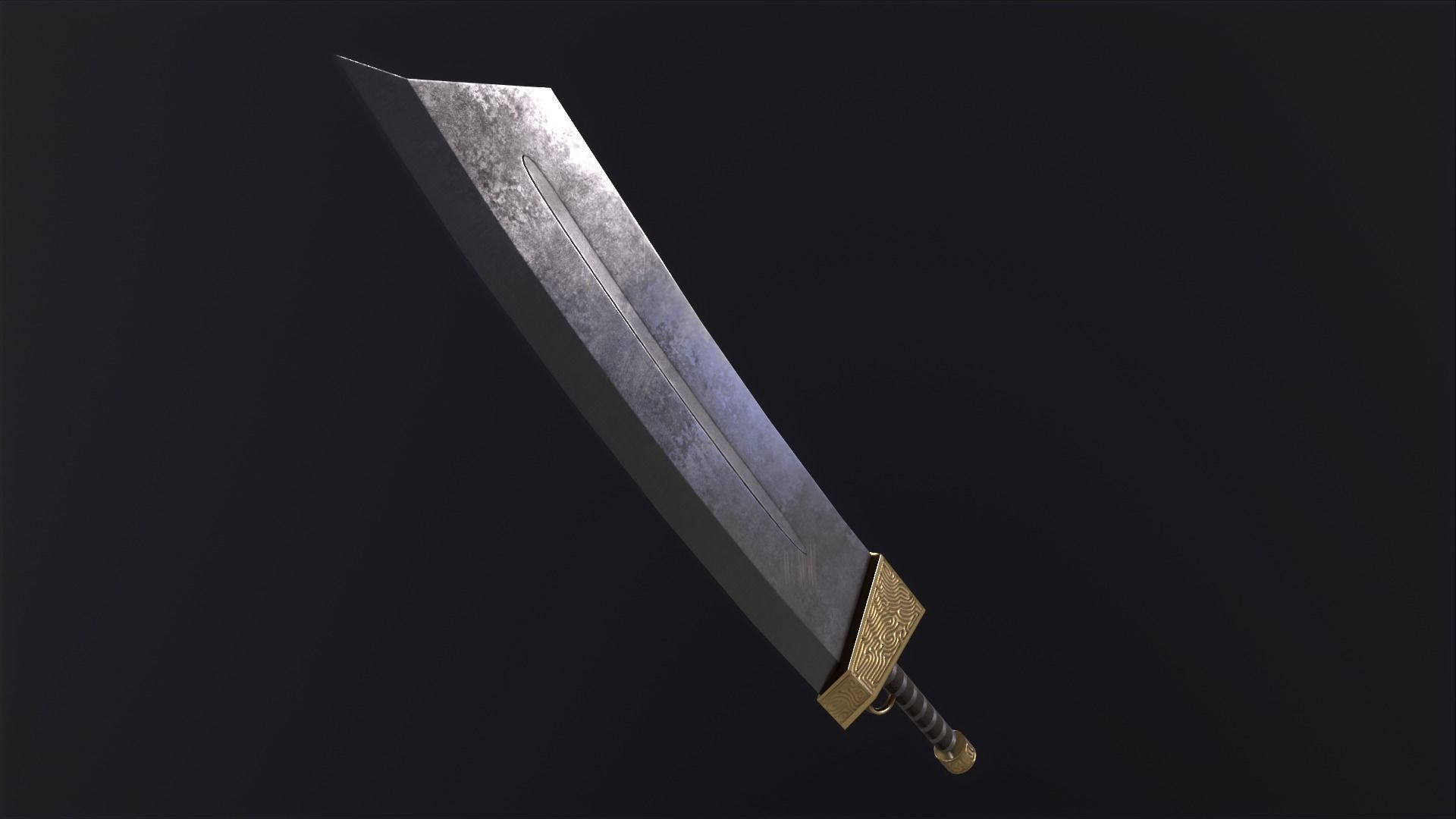 Fantasy Broadsword PBR Low-poly 3D model_24