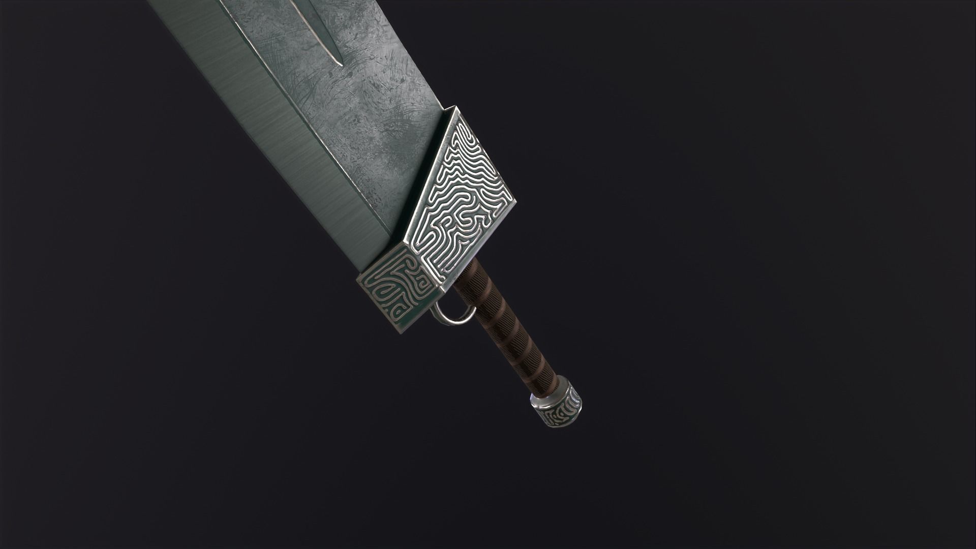 Fantasy Broadsword PBR Low-poly 3D model_17