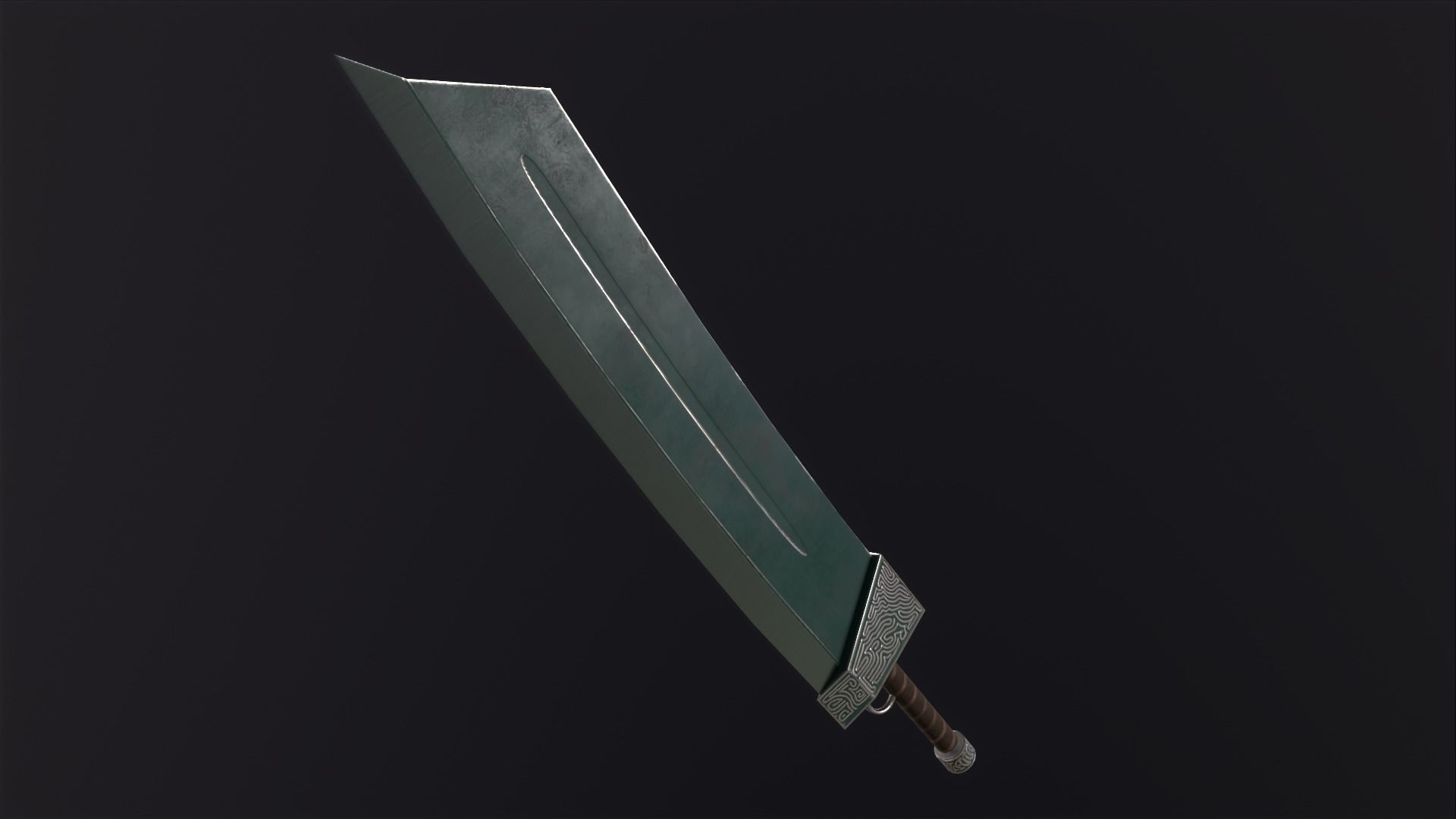 Fantasy Broadsword PBR Low-poly 3D model_23