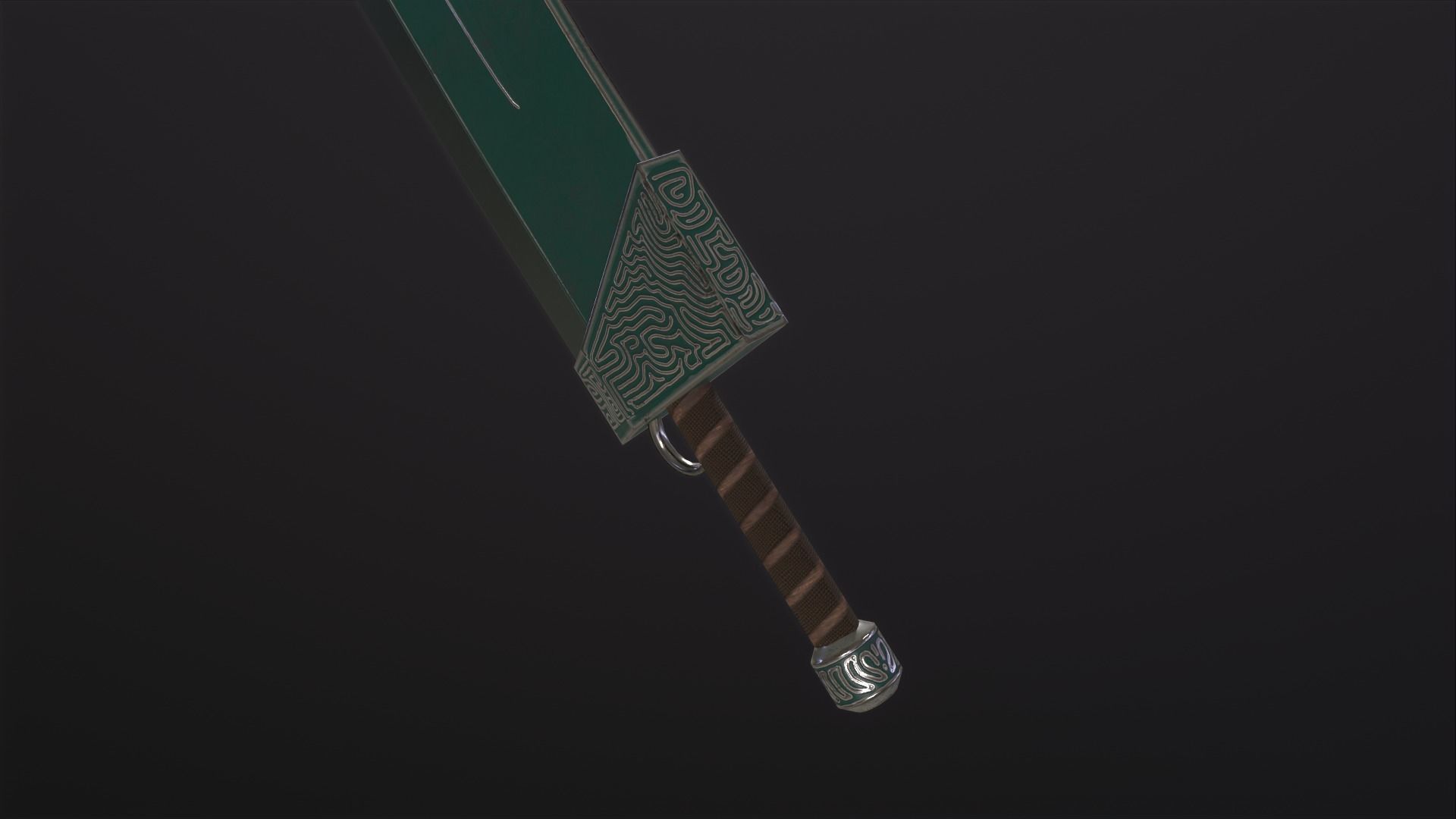 Fantasy Broadsword PBR Low-poly 3D model_14