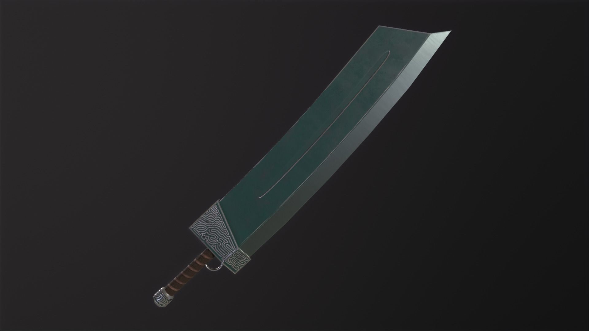 Fantasy Broadsword PBR Low-poly 3D model_20