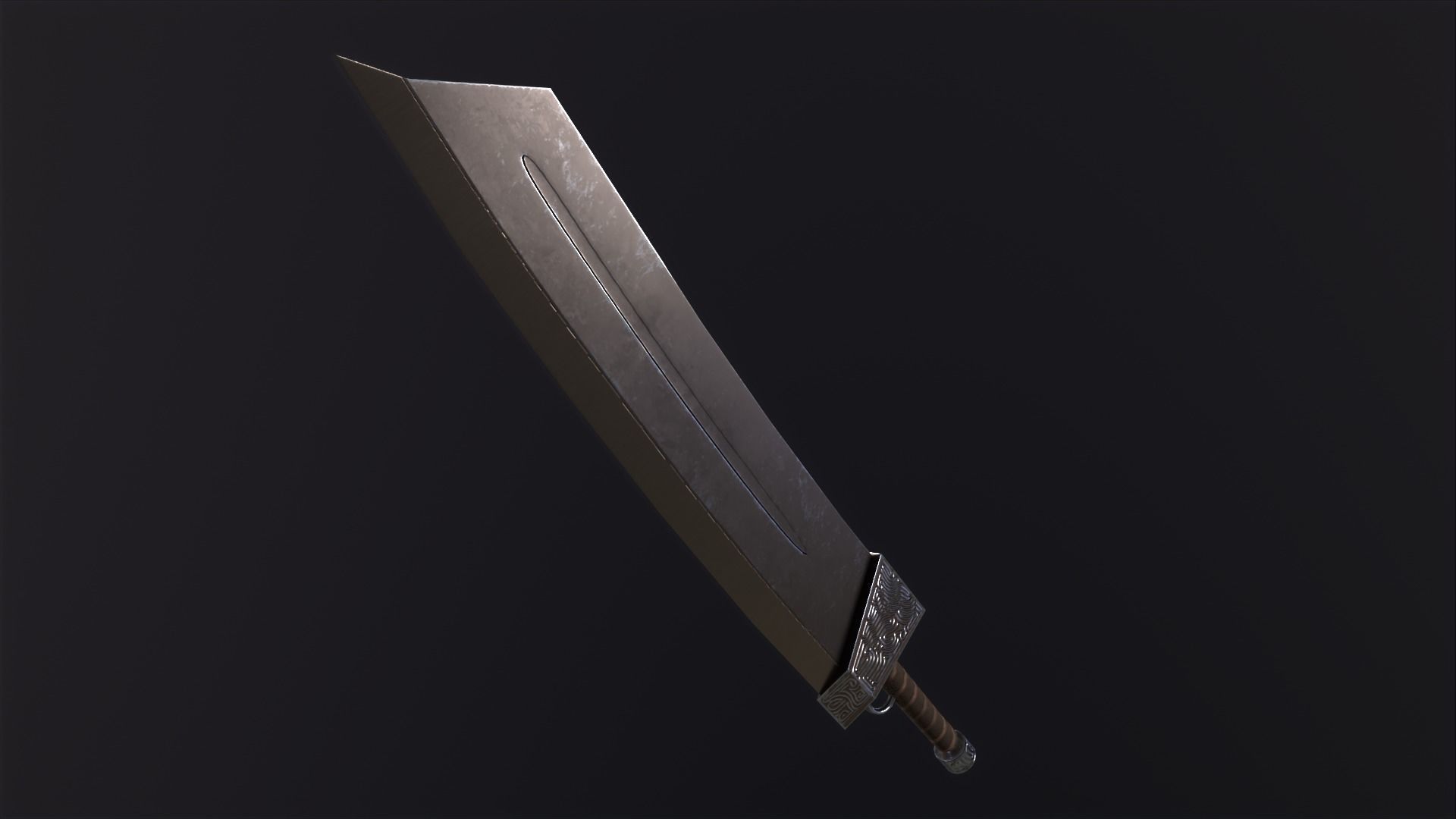 Fantasy Broadsword PBR Low-poly 3D model_22