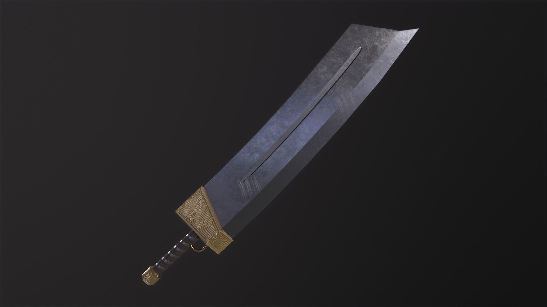 Fantasy Broadsword PBR Low-poly 3D model_21