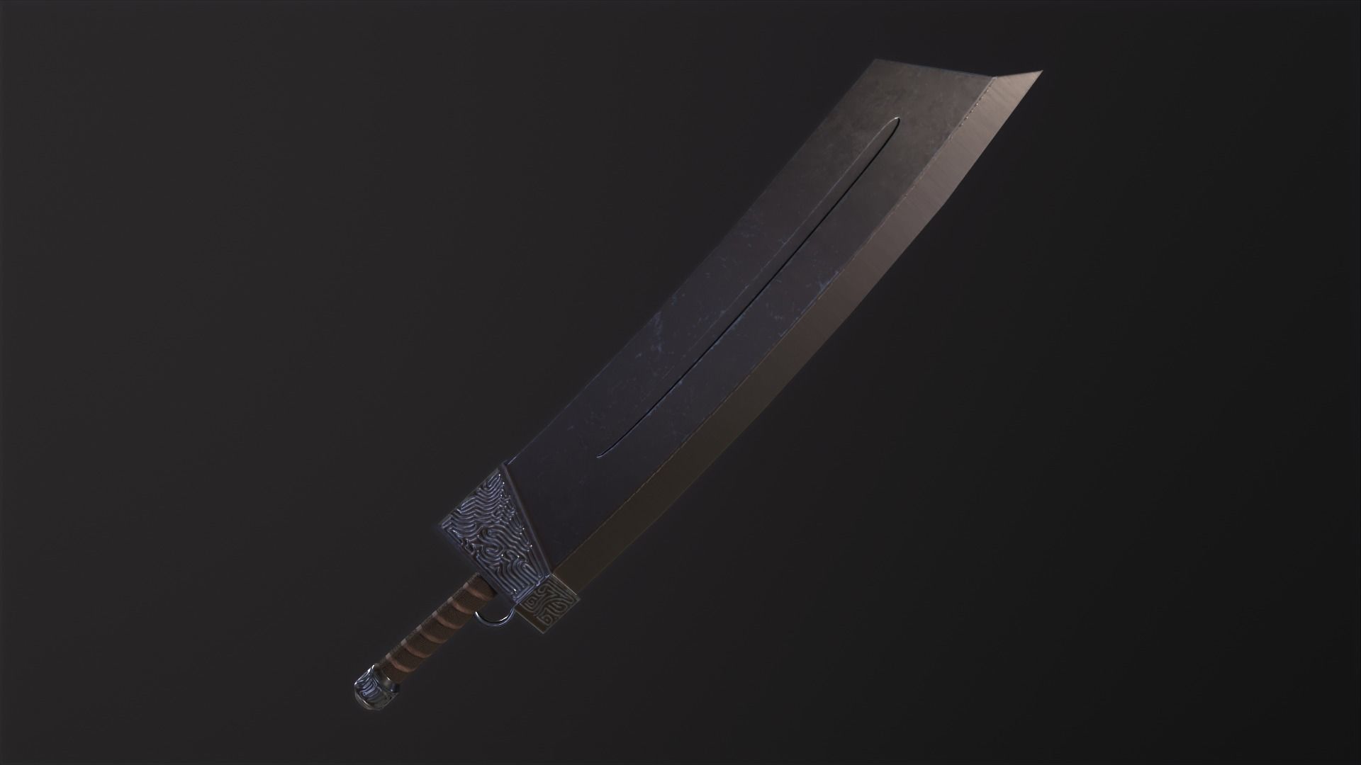 Fantasy Broadsword PBR Low-poly 3D model_19