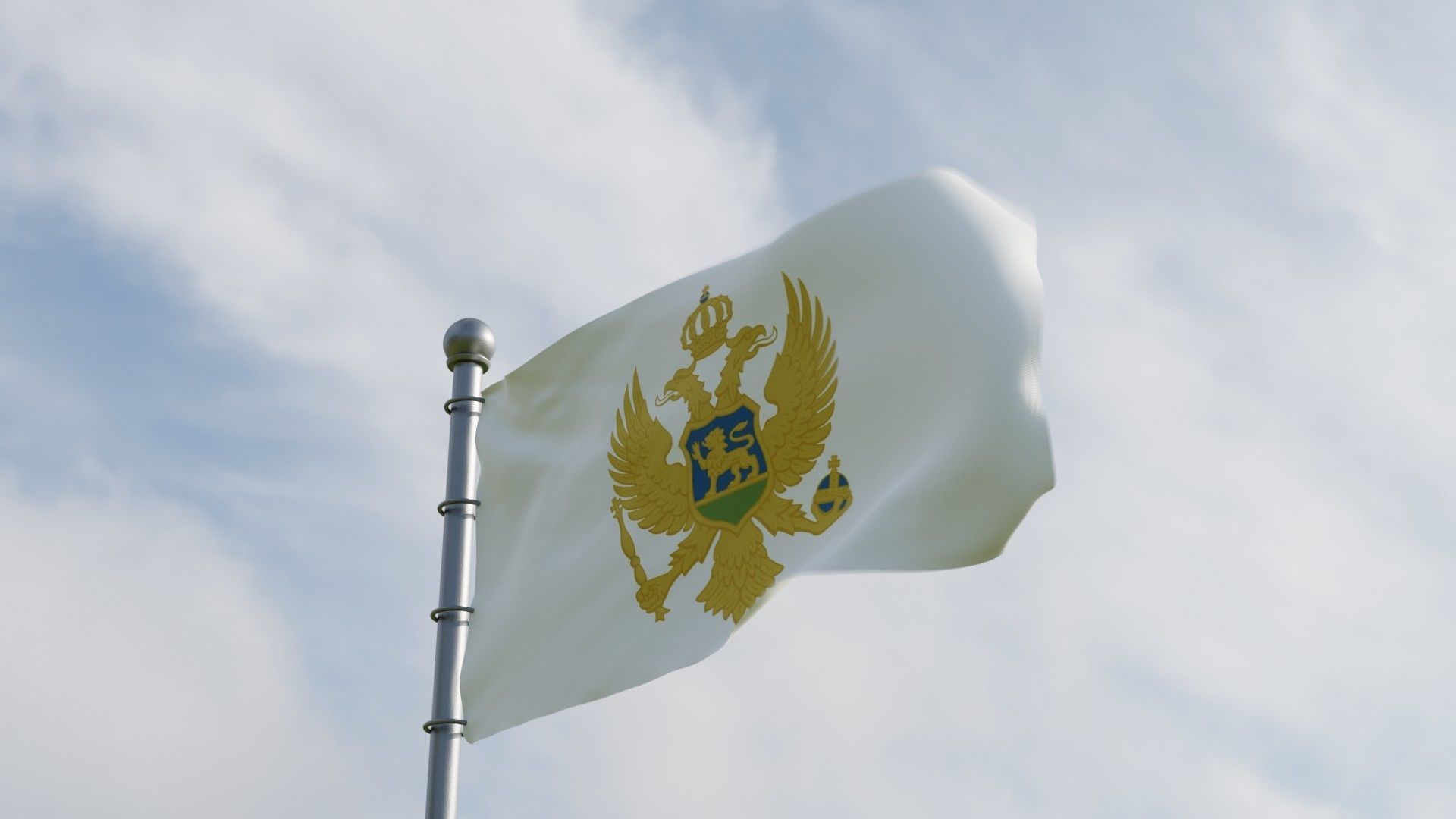 Animated Montenegro Flags 3D model_2