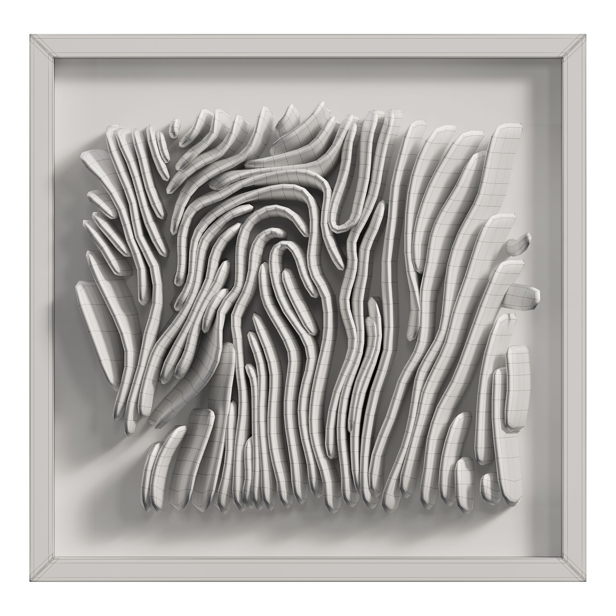 Coral Reef Waves Wall Decoration 3D model_7