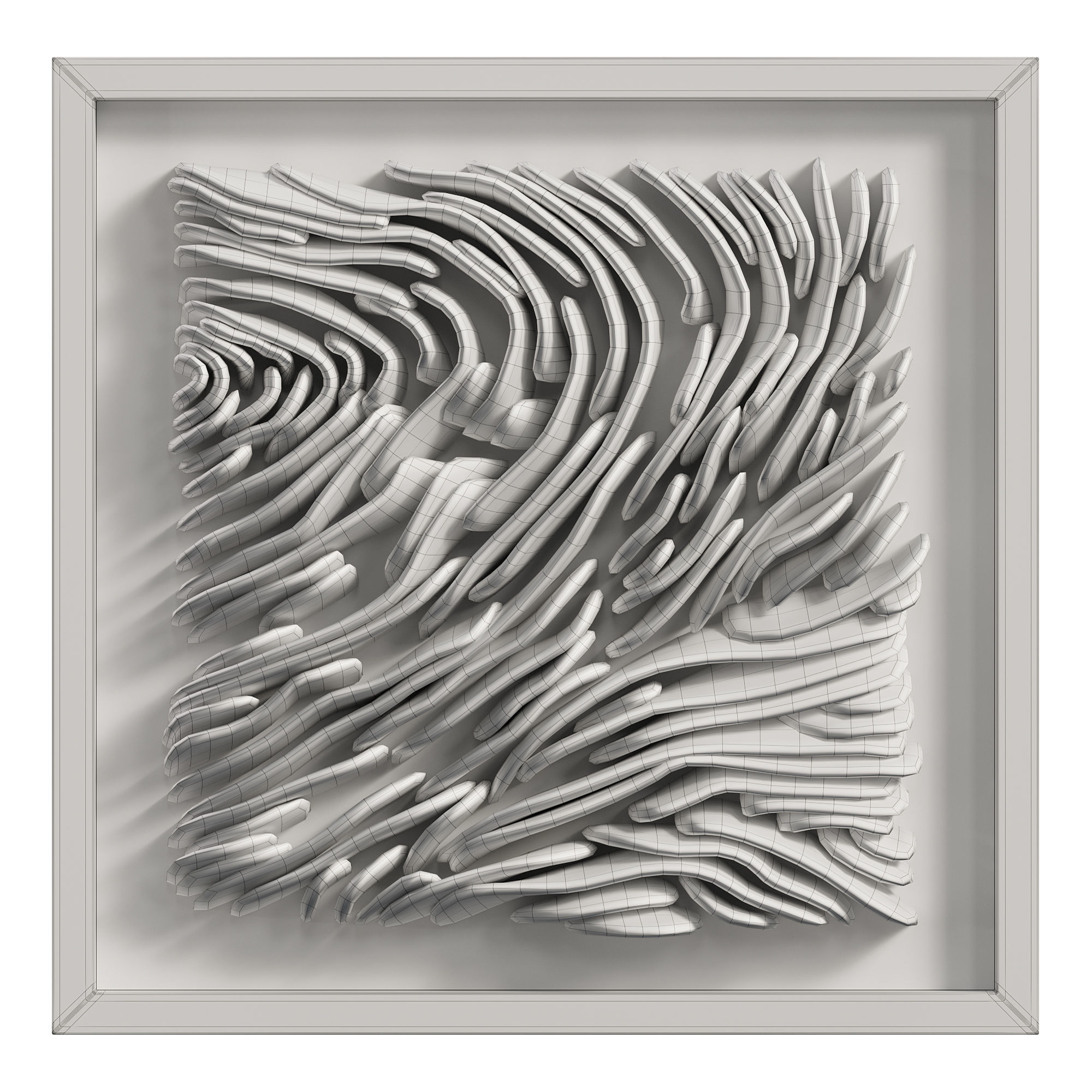 Coral Reef Waves Wall Decoration 3D model_3