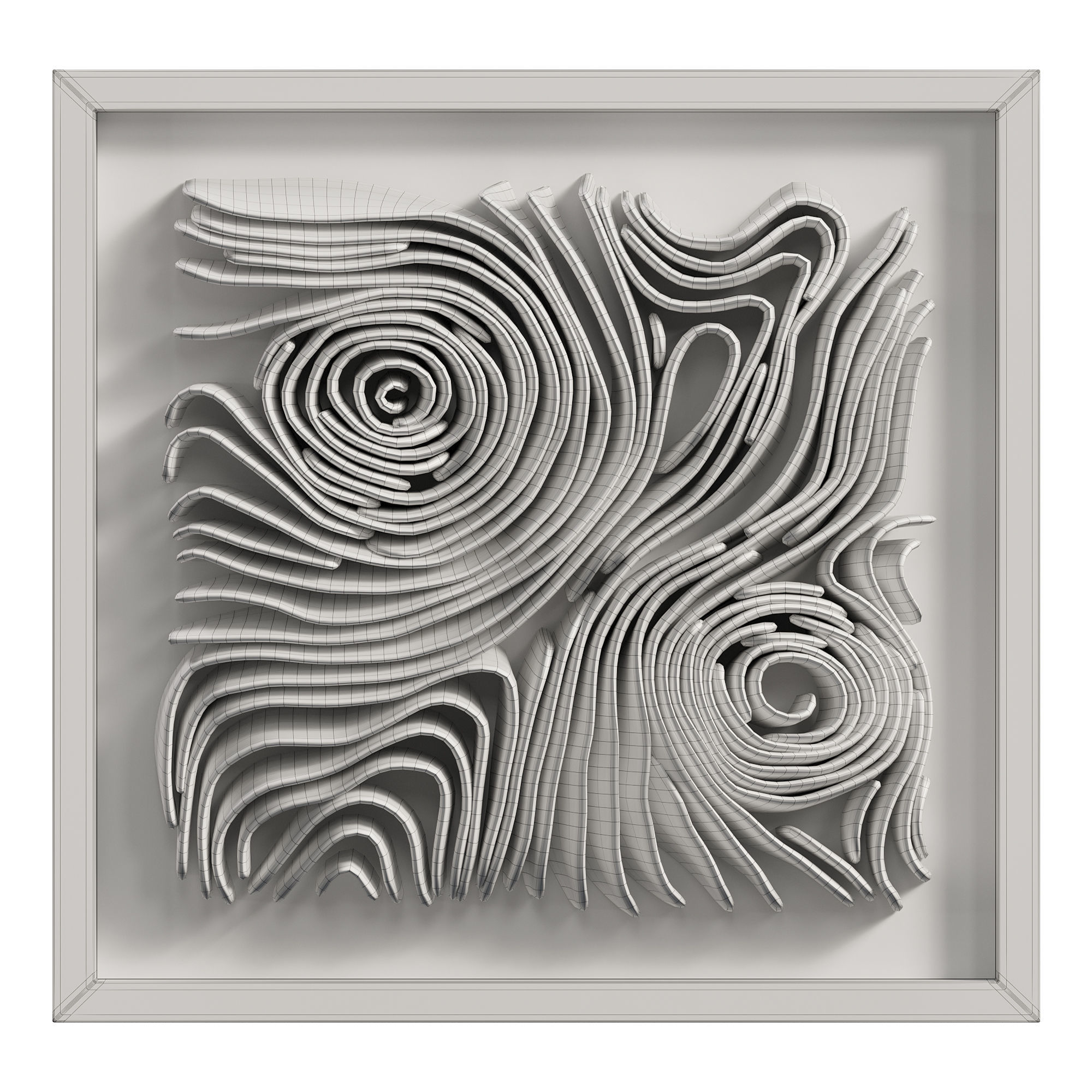 Coral Reef Waves Wall Decoration 3D model_9