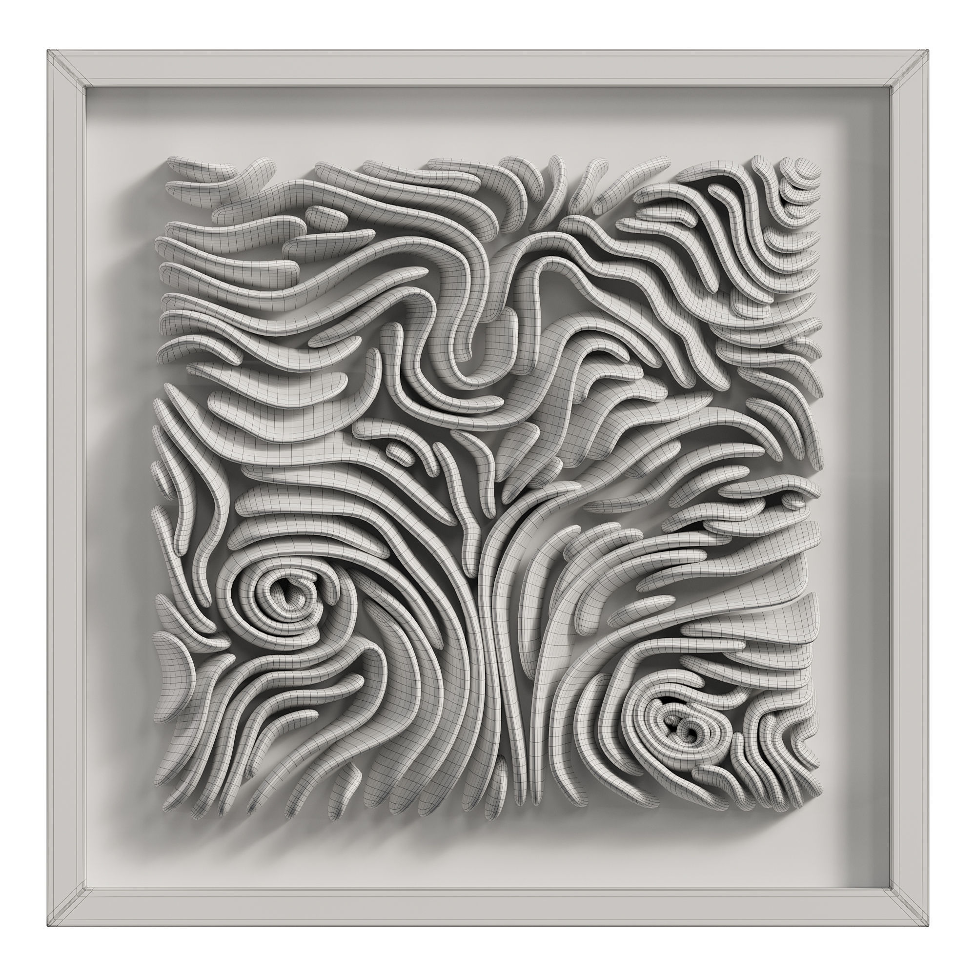 Coral Reef Waves Wall Decoration 3D model_5