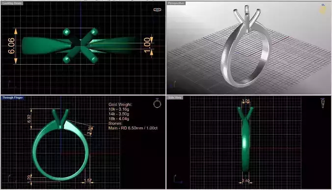 Solitaire diamond ring  STL-3DM-12 renders-on hand render
