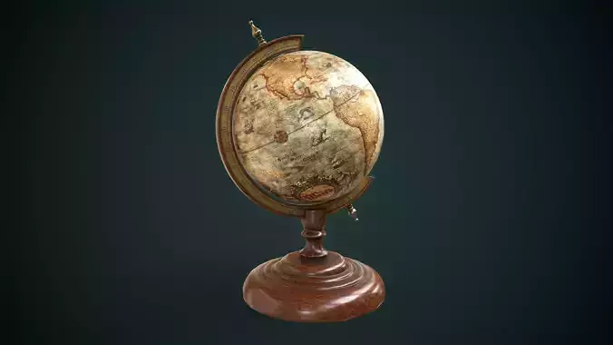 Vintage globe Low-poly 3D model