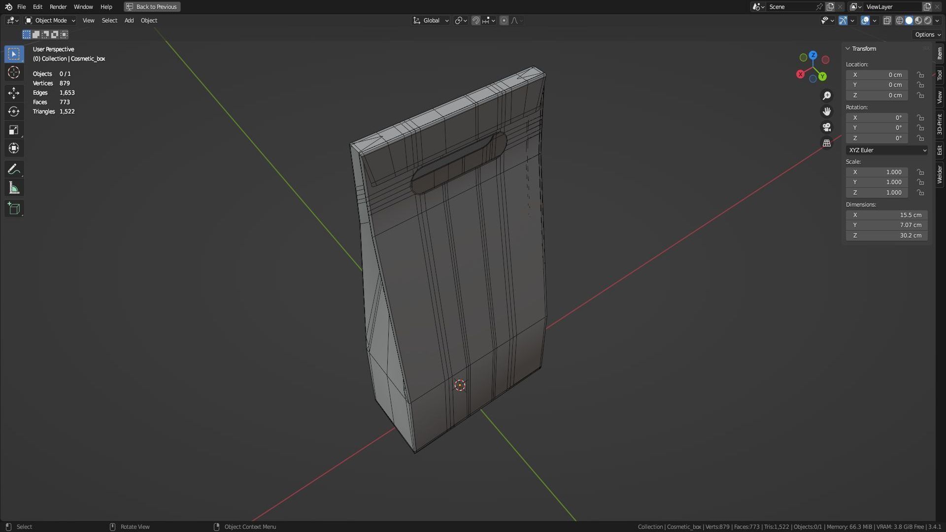 Empty packages cosmetics box Low-poly 3D model_24