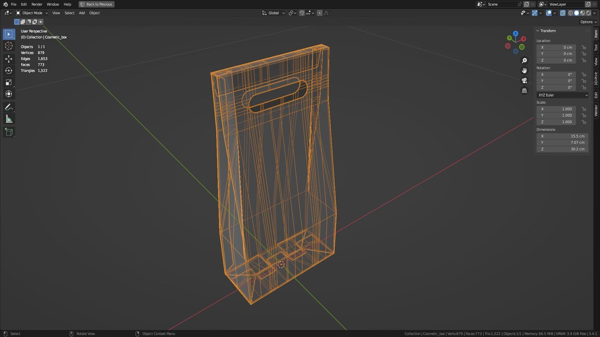 Empty packages cosmetics box Low-poly 3D model_25