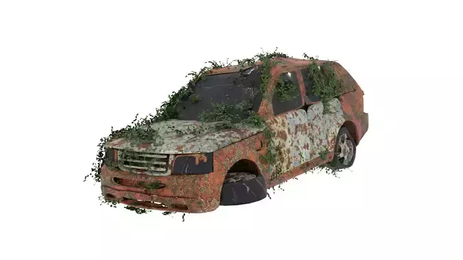Damaged Rusted Car  3D model