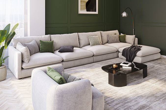 interior livingroom scene 04 3D model 3