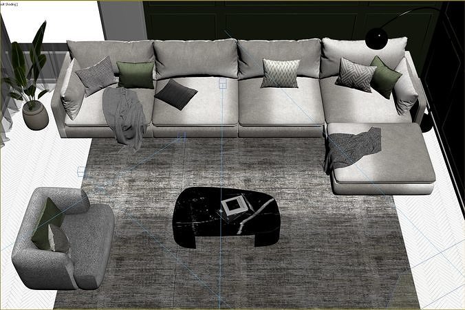 interior livingroom scene 04 3D model 6