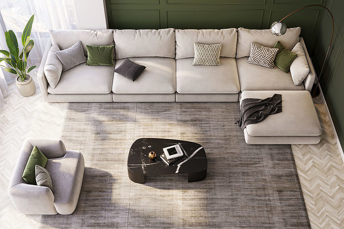 interior livingroom scene 04 3D model 5