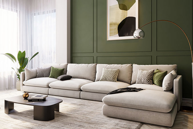 interior livingroom scene 04 3D model 2