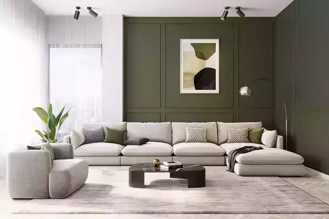 interior livingroom scene 04 3D model