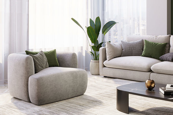 interior livingroom scene 04 3D model 4
