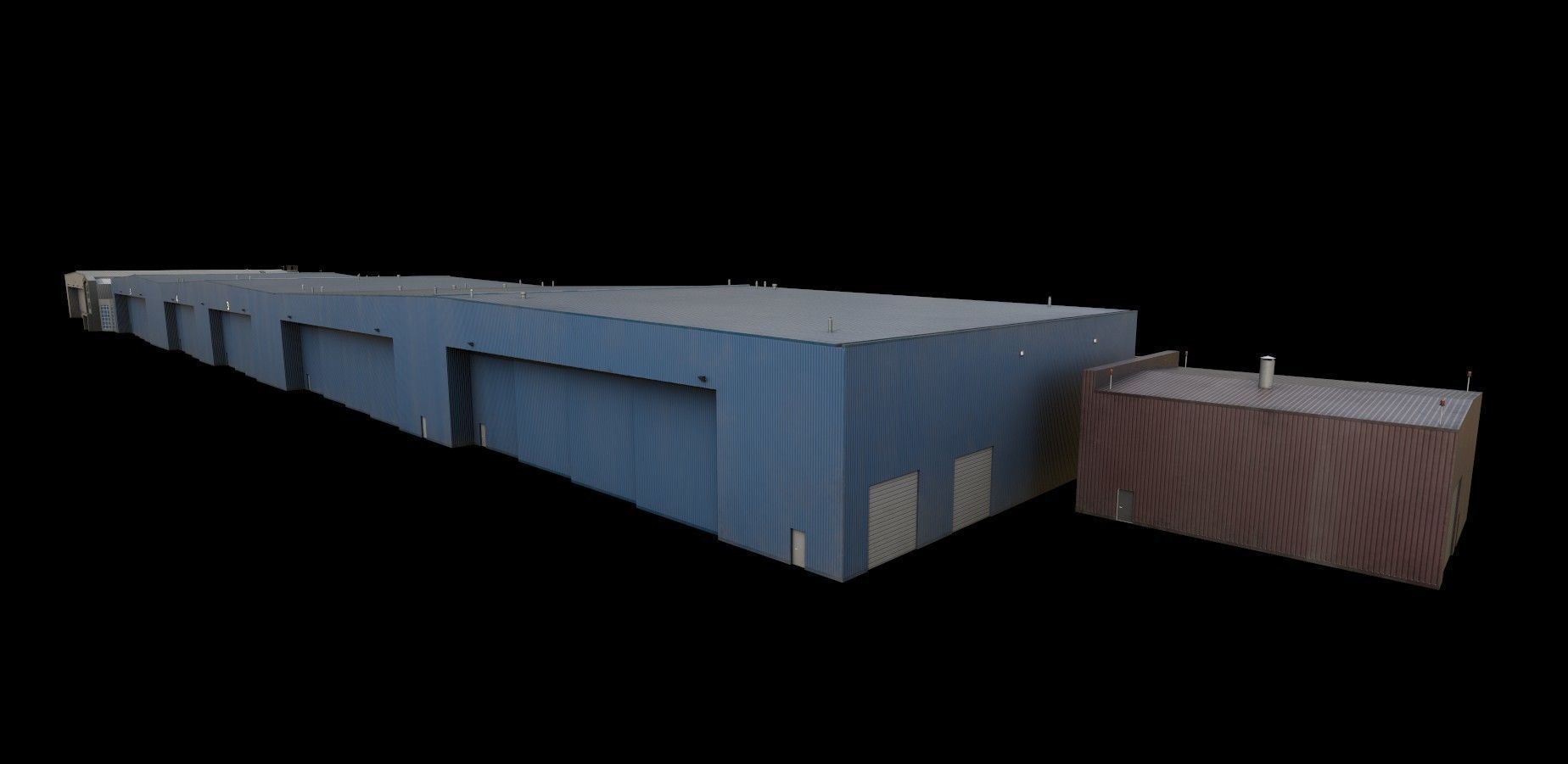 3D Building Low Poly warehouse Low-poly 3D model_1