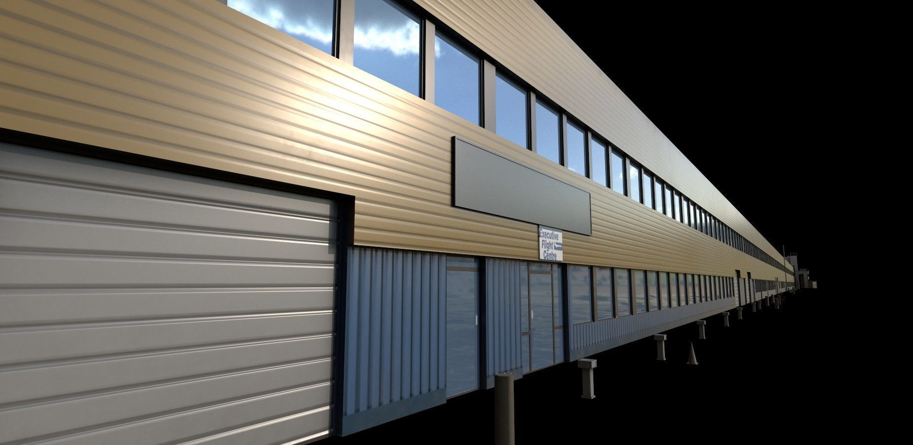 3D Building Low Poly warehouse Low-poly 3D model_5