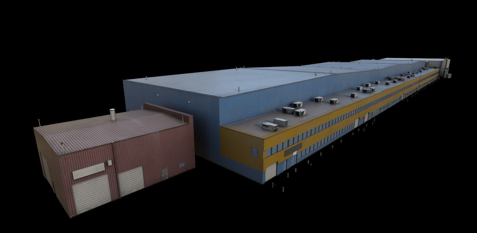3D Building Low Poly warehouse Low-poly 3D model_6