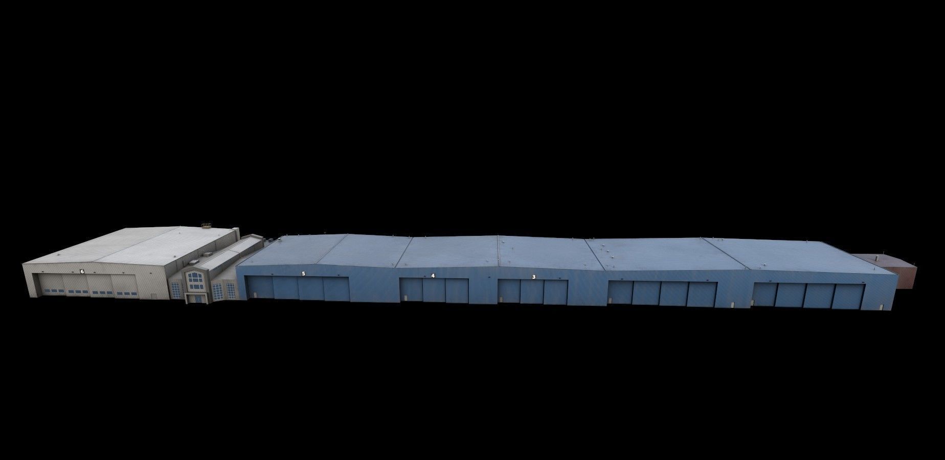 3D Building Low Poly warehouse Low-poly 3D model_4