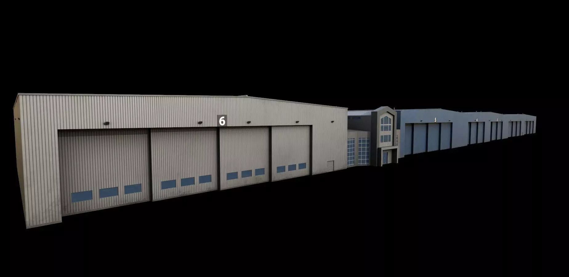 3D Building Low Poly warehouse Low-poly 3D model_0