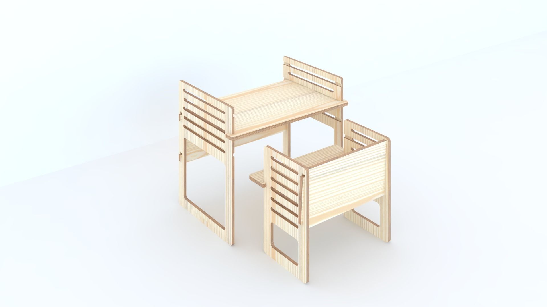 Children Adjustable Table 3D model_1