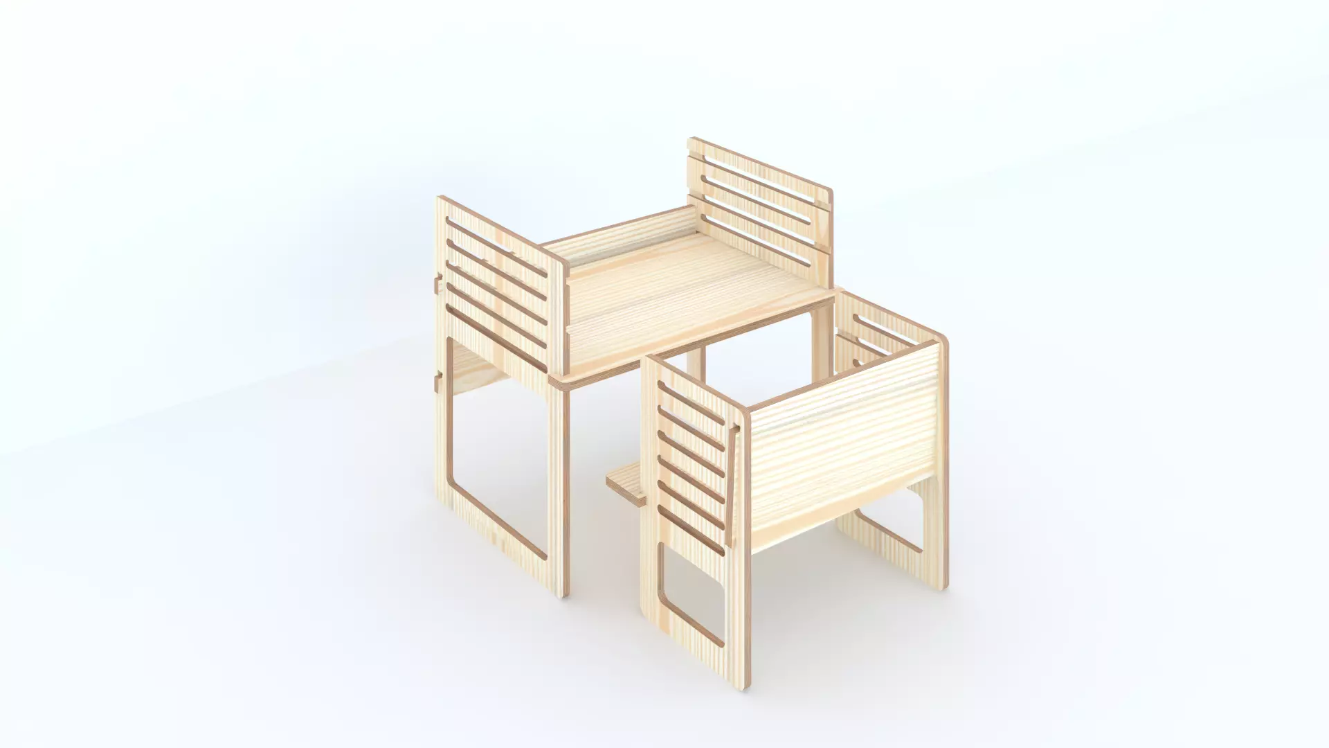 Children Adjustable Table 3D model_0