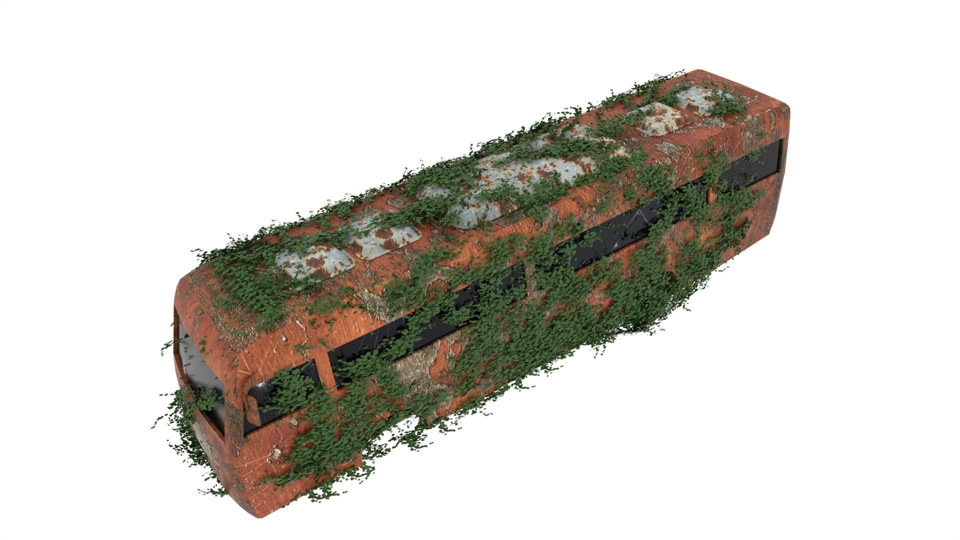 Damaged Rusted Bus 3D model_3