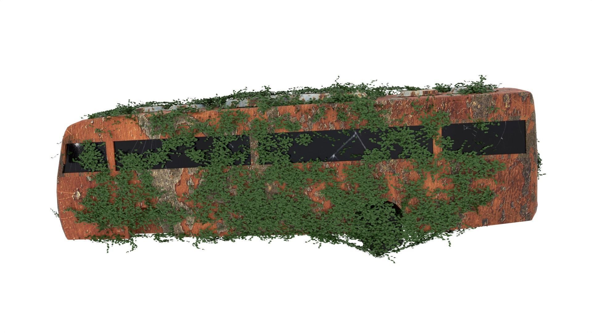 Damaged Rusted Bus 3D model_2