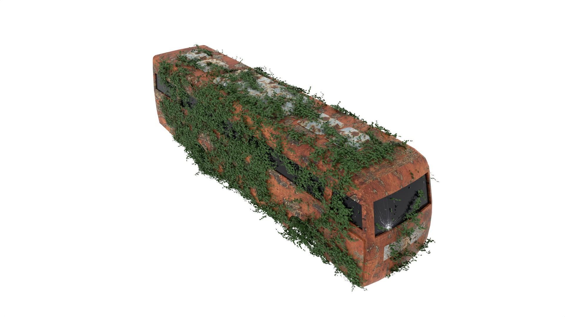 Damaged Rusted Bus 3D model_4