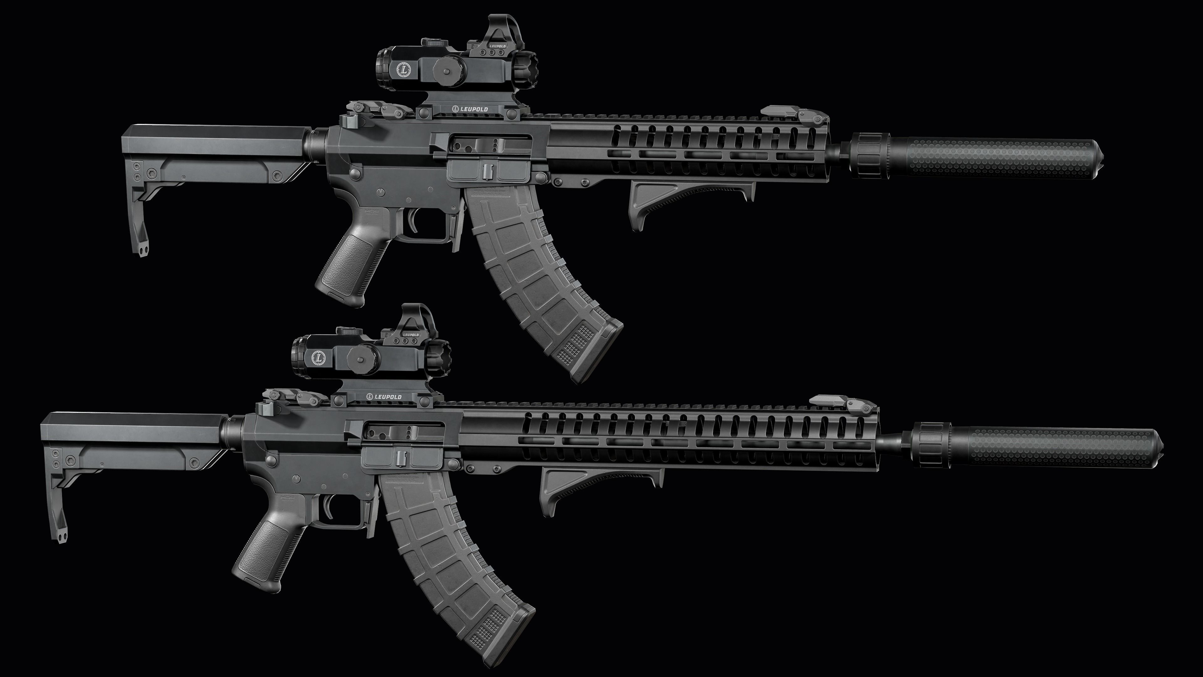 Tactical Modular assault rifle Mk47 mutant ar-15 modul Low-poly 3D model_8