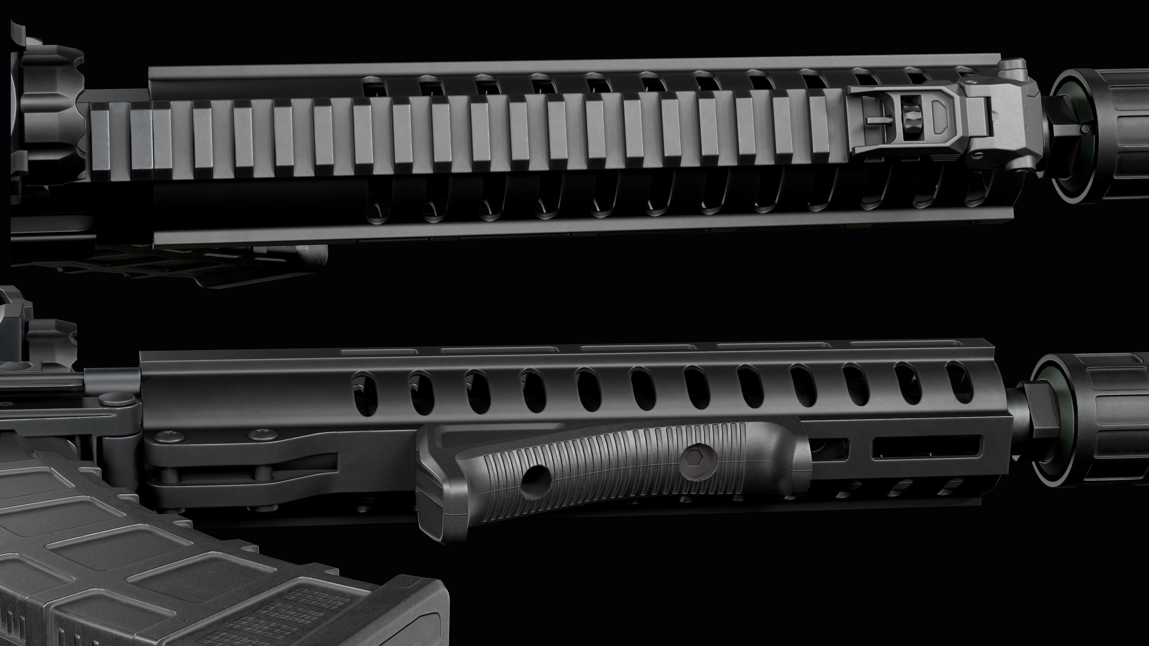 Tactical Modular assault rifle Mk47 mutant ar-15 modul Low-poly 3D model_30