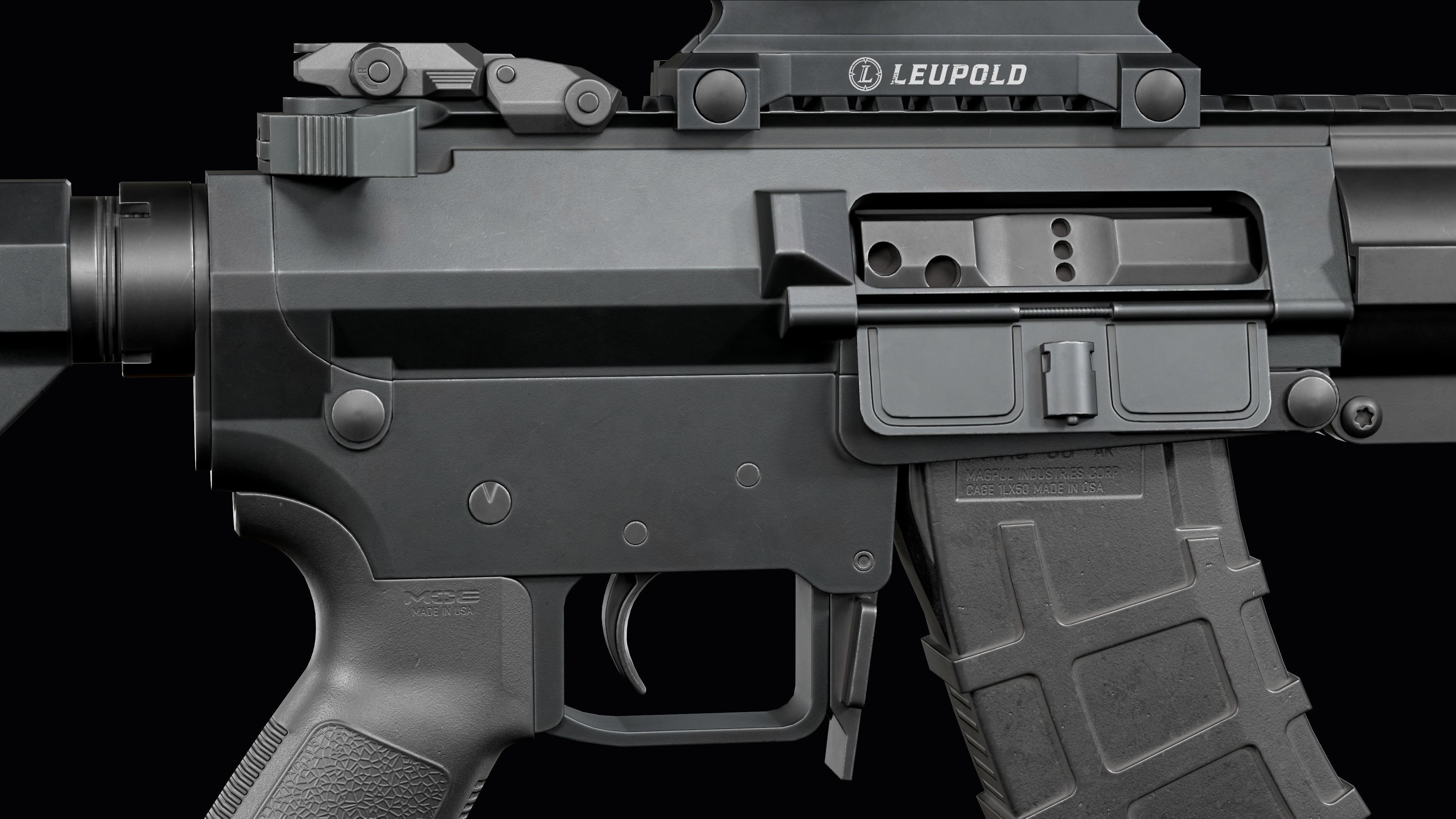 Tactical Modular assault rifle Mk47 mutant ar-15 modul Low-poly 3D model_19