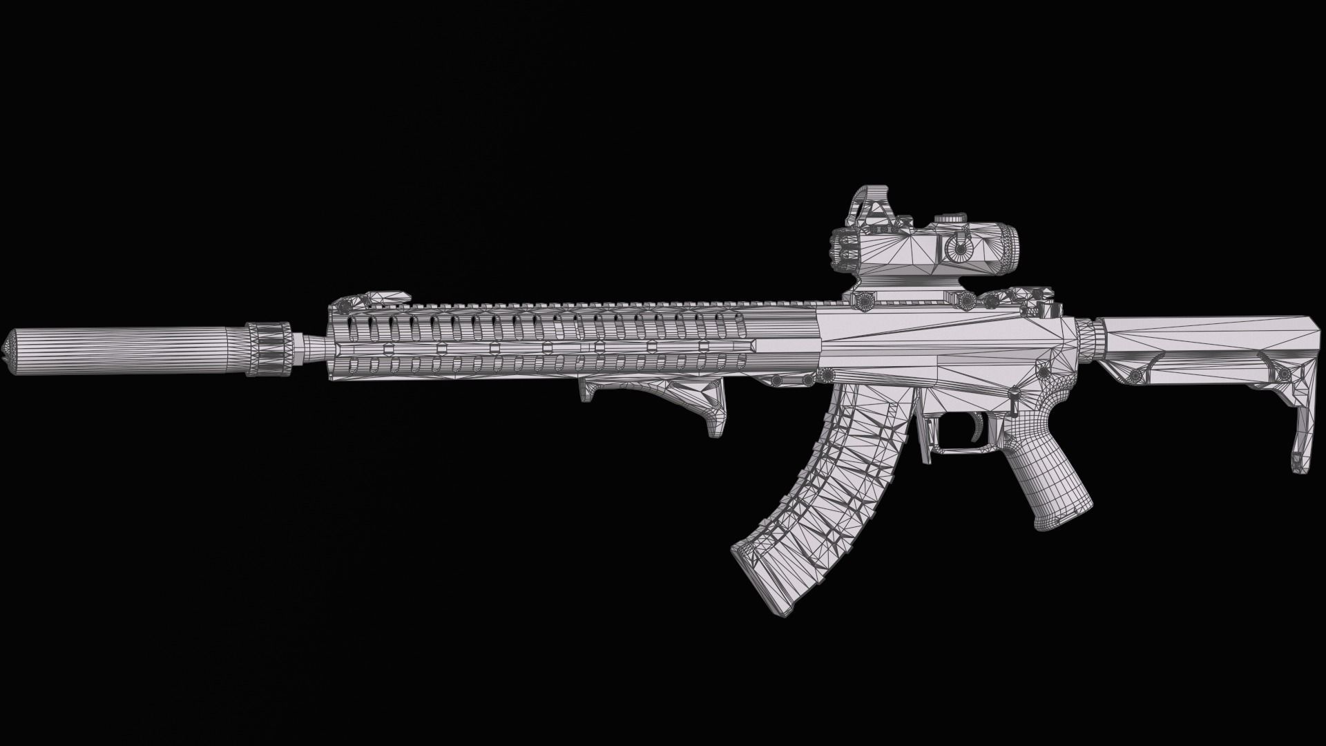 Tactical Modular assault rifle Mk47 mutant ar-15 modul Low-poly 3D model_38