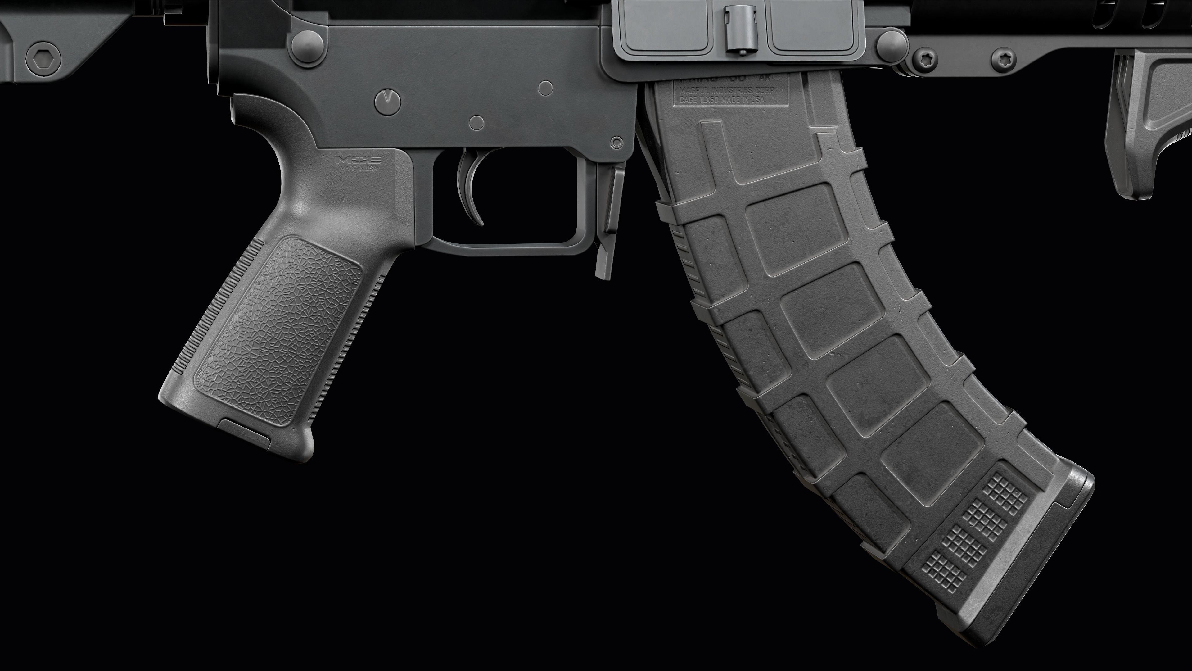 Tactical Modular assault rifle Mk47 mutant ar-15 modul Low-poly 3D model_18