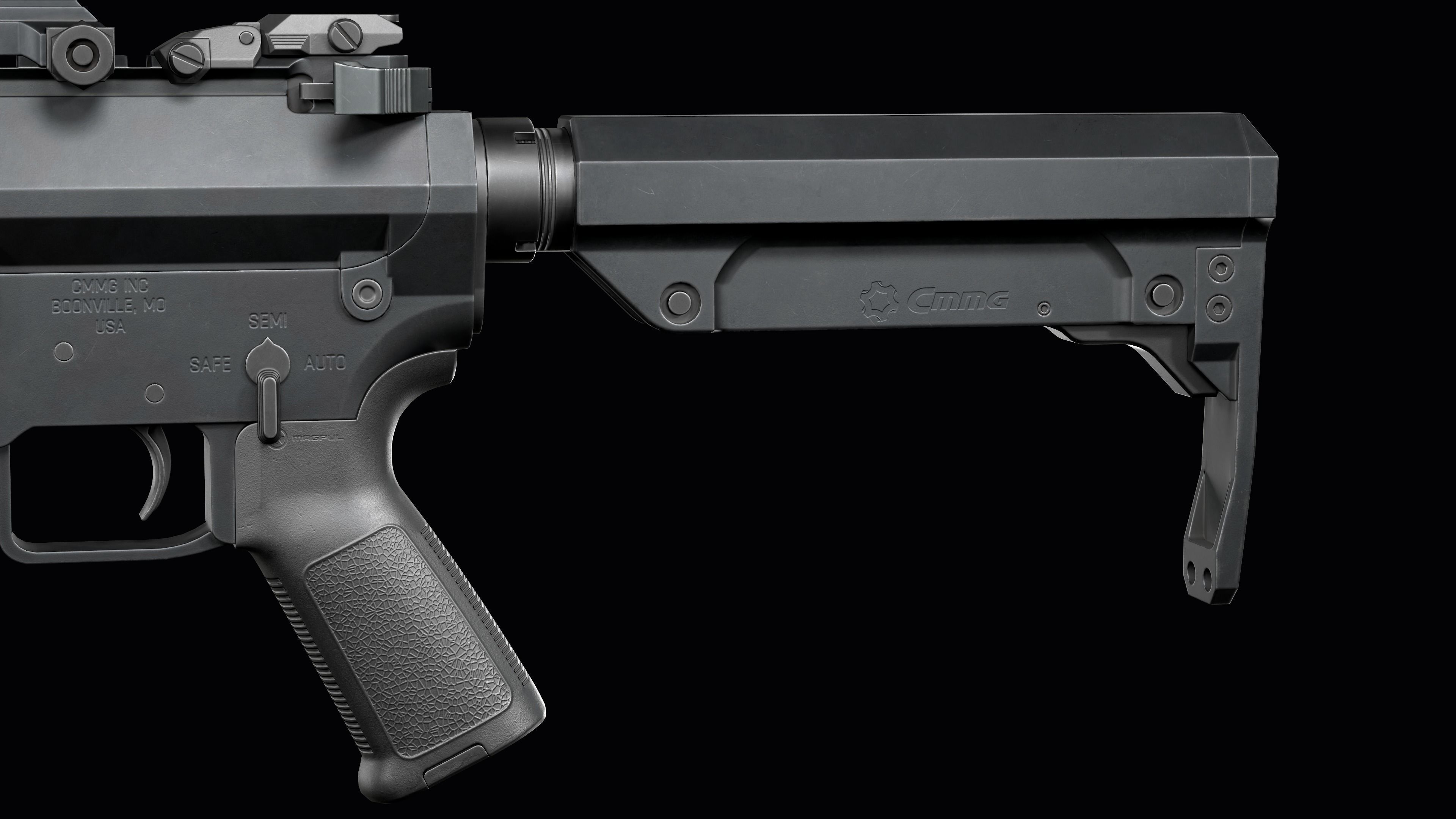 Tactical Modular assault rifle Mk47 mutant ar-15 modul Low-poly 3D model_11