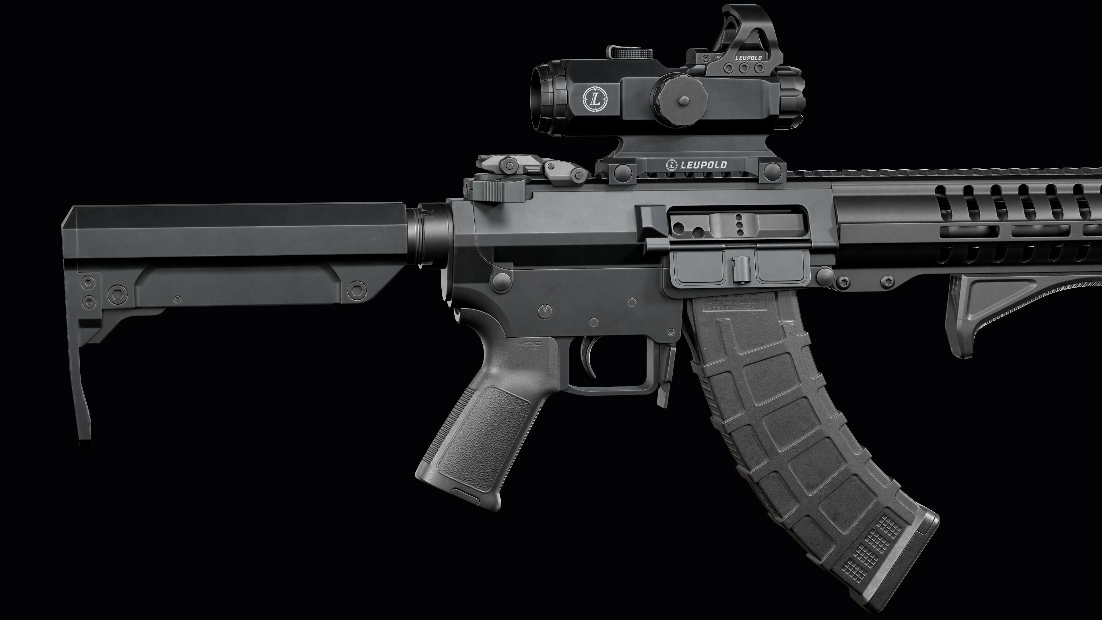 Tactical Modular assault rifle Mk47 mutant ar-15 modul Low-poly 3D model_16