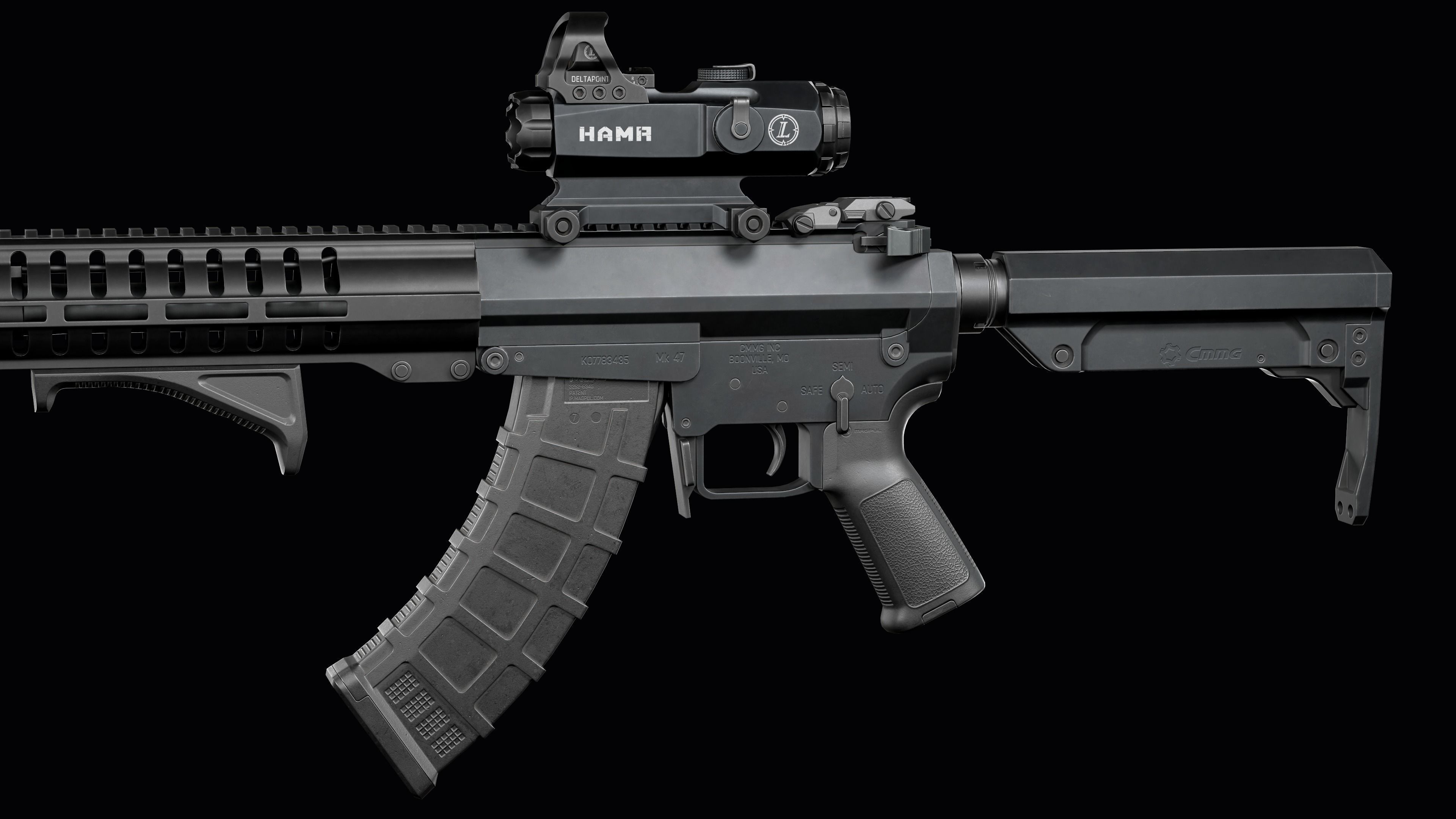 Tactical Modular assault rifle Mk47 mutant ar-15 modul Low-poly 3D model_10