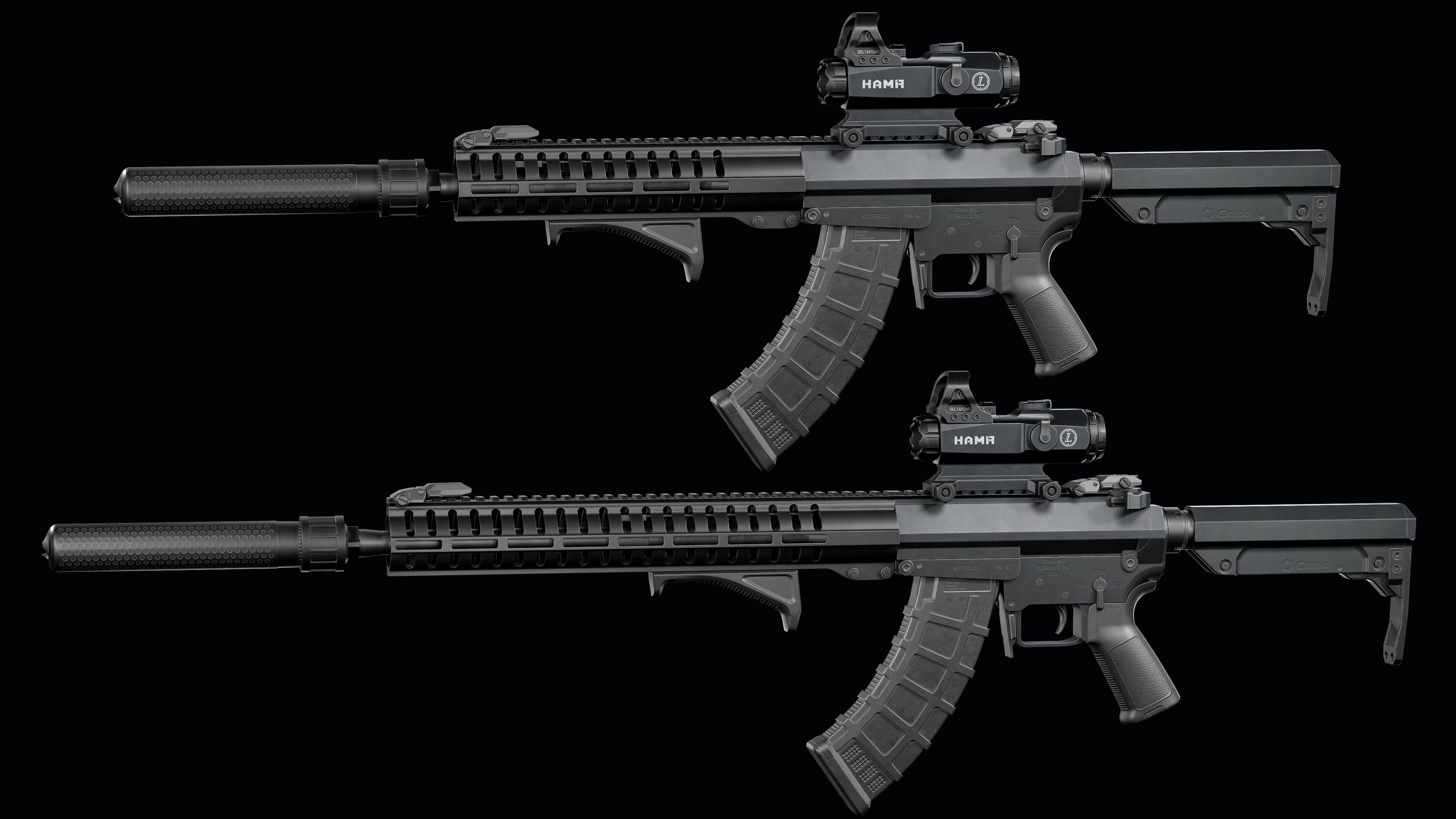 Tactical Modular assault rifle Mk47 mutant ar-15 modul Low-poly 3D model_6