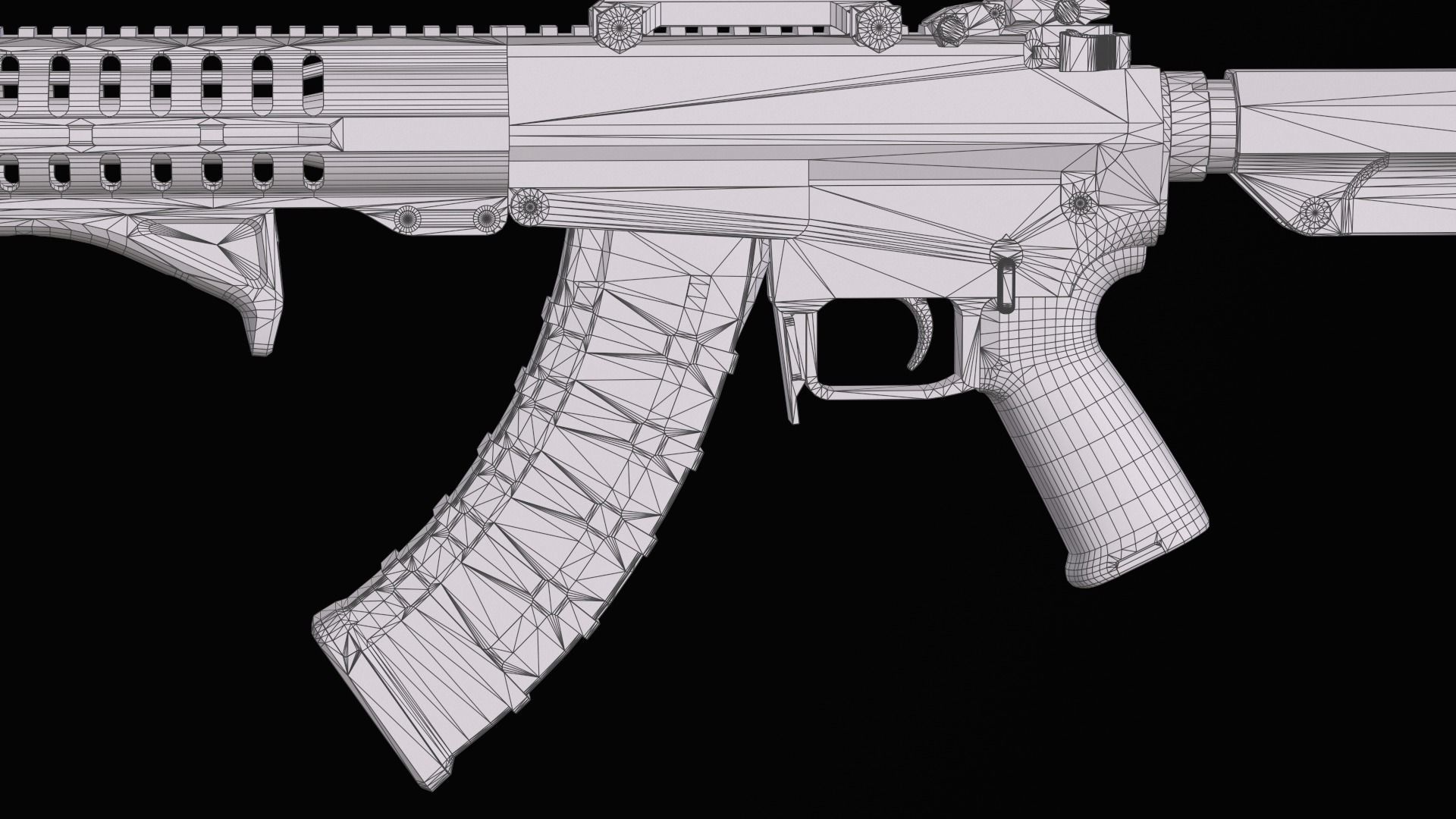 Tactical Modular assault rifle Mk47 mutant ar-15 modul Low-poly 3D model_44