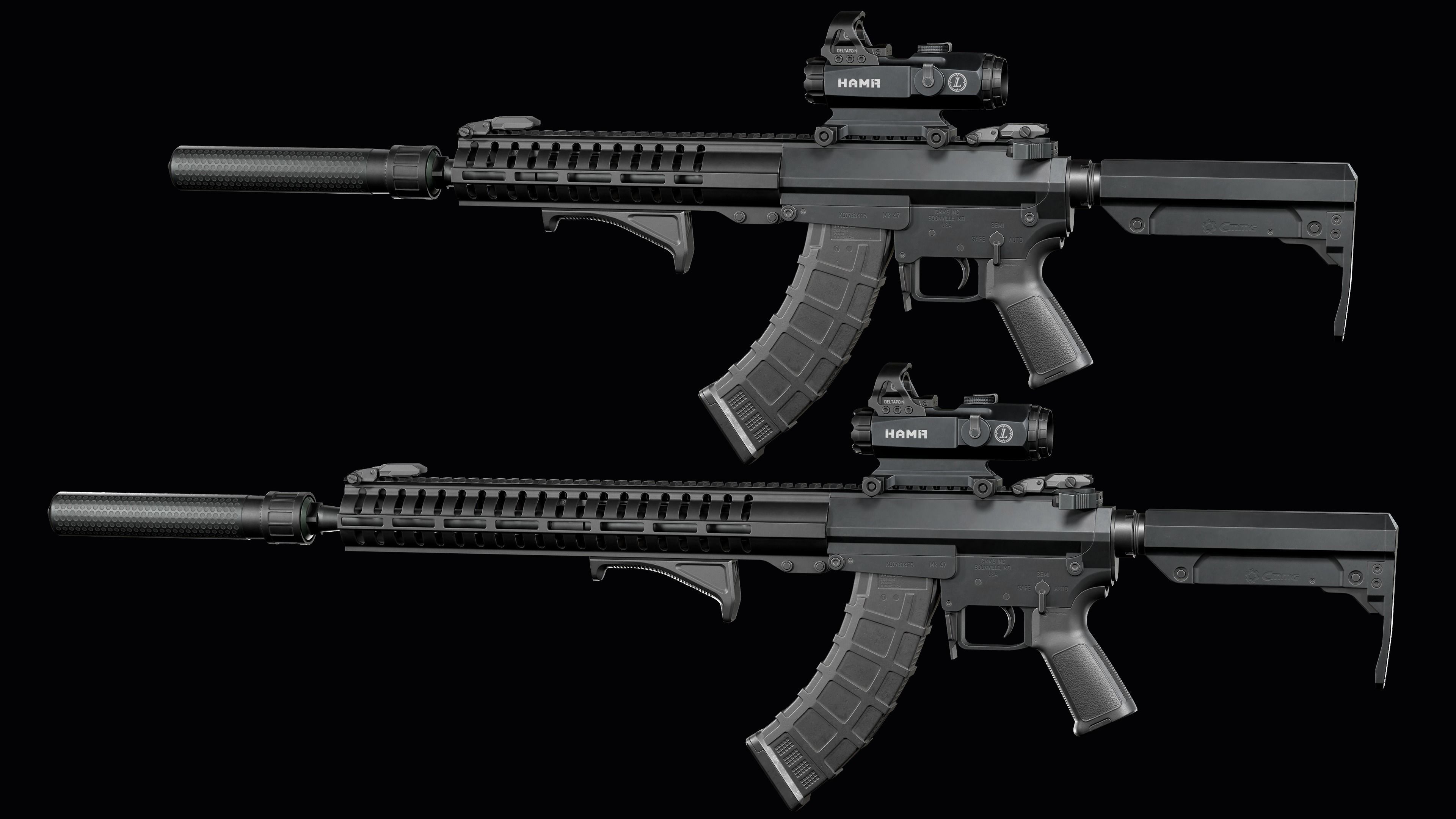 Tactical Modular assault rifle Mk47 mutant ar-15 modul Low-poly 3D model_7