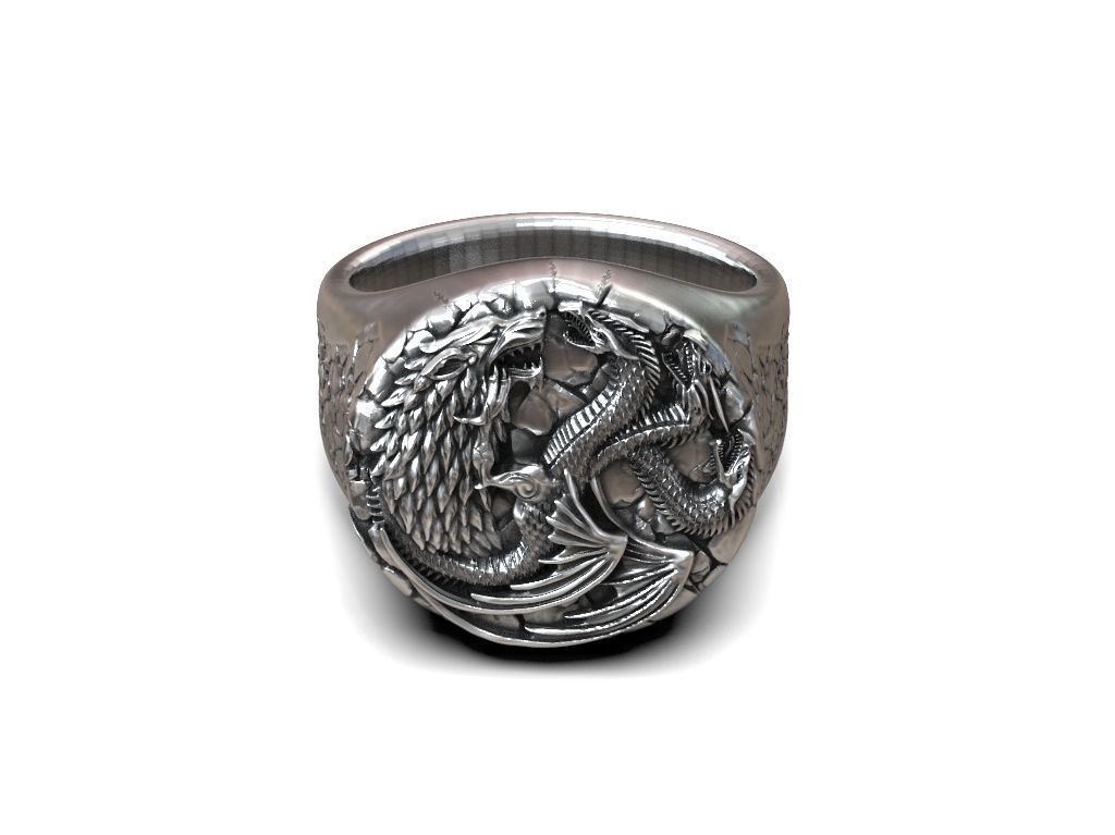 Ring Stark Targaryen wolf dragon GOT 3D print model_6